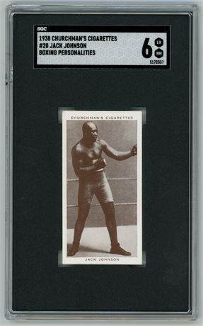 1938 Churchman's #20 Jack Johnson Boxing Personalities SGC 6 EXMT