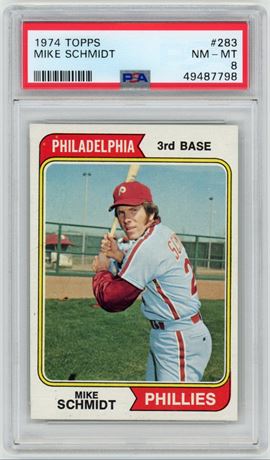 1974 Topps #283 Mike Schmidt PSA 8 NMMT