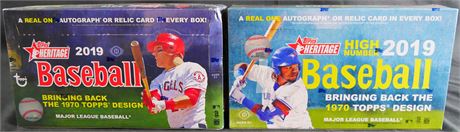 2019 Topps Heritage Baseball Box Lot (2) w/ Series 1 & Series 2 High Numbers