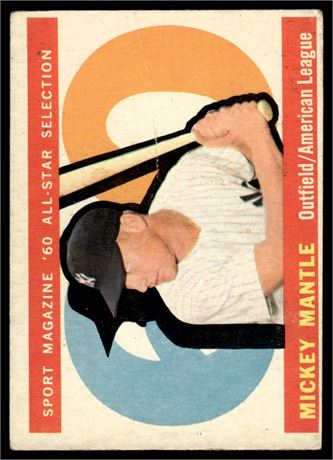 1960 Topps #563 Mickey Mantle All-Star High # Low Grade
