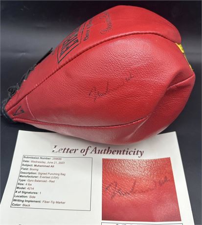 Muhammad Ali Signed Everlast Punching Speed Bag JSA Certified (READ)