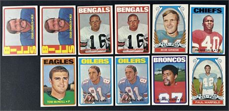 1972 Topps Football Lot (11) w/ All Hi#'s w/ Griese