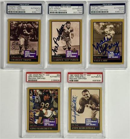 1991 Enor Pro Footbal HOF PSA DNA Certified Authentic Auto Graded Lot (5) (READ)