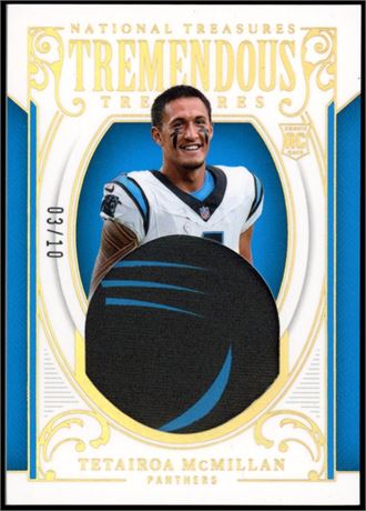 2025 Panini National Treasures Tetairao McMillan RC Patch 03/10