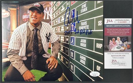 Aaron Judge Autographed 8x10 Photo w/ "2013 1st Rd Pick" Inscription JSA