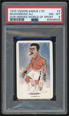 1979 Venorlandus LTD #3 Muhammad Ali Our Heroes World of Sport PSA 8 NMMT