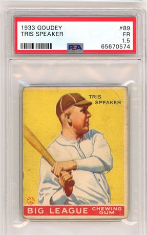 1933 Goudey #89 Tris Speaker PSA 1.5 FAIR