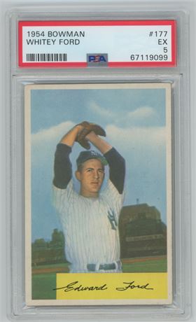 1954 Bowman #177 Whitey Ford PSA 5 EX