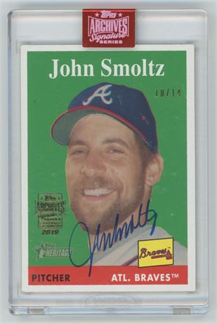2019 Topps Archives Signature Series John Smoltz 10/14 Auto