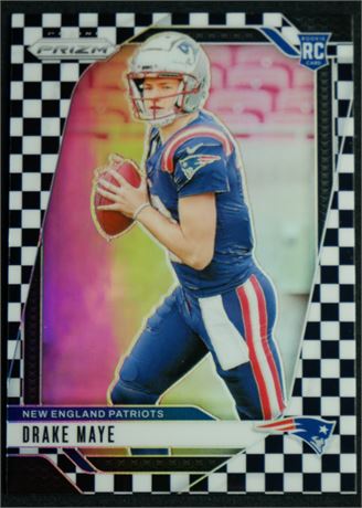 2024 Panini Prizm #329 Drake May RC Black and White Checker