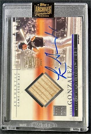 2021 Topps Archives Signature Series Luis Gonzalez Game-Used Bat Autograph 1/1