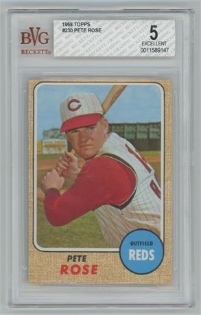 1968 Topps #230 Pete Rose BVG 5 EX