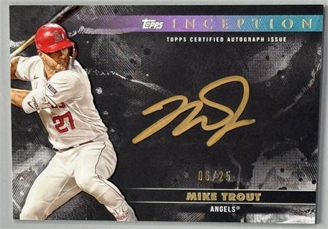 2024 Topps Inception Silver Signing Autos Mike Trout On-Card Auto 6/25