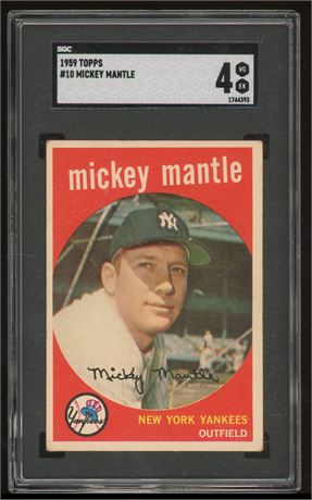 1959 Topps #10 Mickey Mantle SGC 4 VGEX