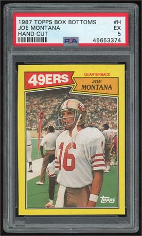 1987 Topps Box Bottoms Joe Montana Hand Cut PSA 5 EX