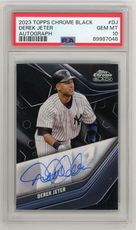 2023 Topps Chrome Black Derek Jeter Autograph PSA 10 GEM MINT Pop 5