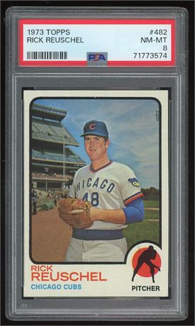 1973 Topps #482 Rick Reuschel RC PSA 8 NMMT Sharp