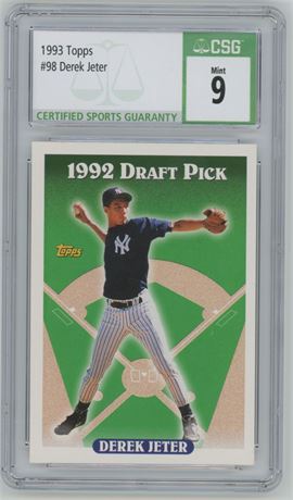 1993 Topps #98 Derek Jeter RC CSG 9 MINT