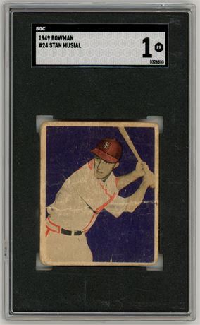 1949 Bowman #24 Stan Musial SGC 1 POOR