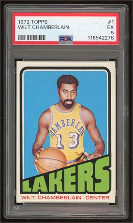 1972 Topps #1 Wilt Chamberlain PSA 5 EX