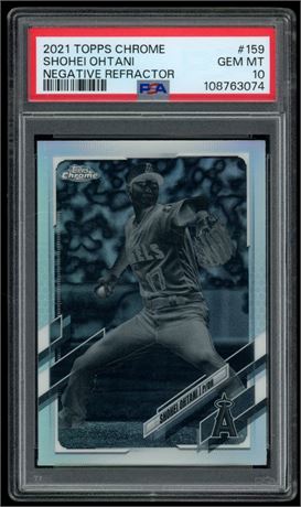 2021 Topps Chrome #159 Shohei Ohtani Negative Refractor PSA 10
