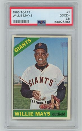 1966 Topps #1 Willie Mays PSA 2.5 GOOD+