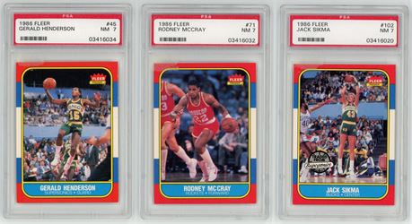 1986 Fleer PSA 7 Near MINT Graded Lot (3)