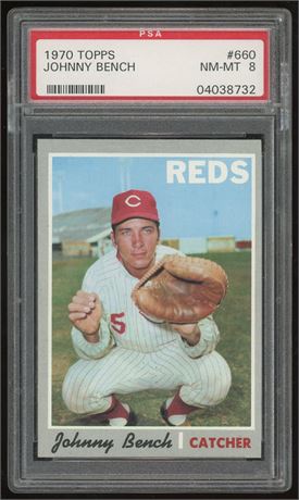 1970 Topps #660 Johnny Bench Hi# PSA 8 NMMT