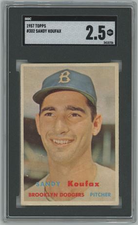 1957 Topps #302 Sandy Koufax SGC 2.5 Good+