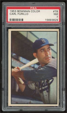 1953 Bowman Color #78 Carl Furillo PSA 7 NM