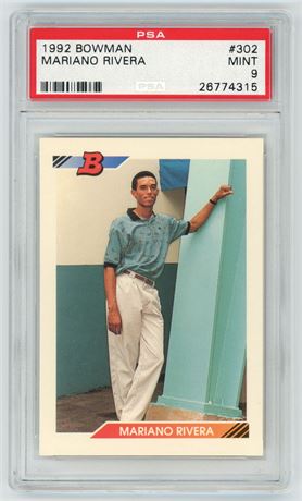 1992 Bowman #302 Mariano Rivera RC PSA 9 MINT