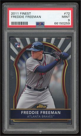 2011 Topps Finest #72 Freddie Freeman RC PSA 9 MINT
