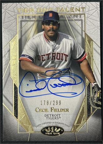 2022 Topps Tier One Cecil Fielder Tier One Talent Autograph 178/299