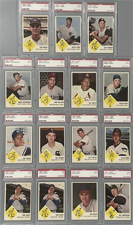 1963 Fleer PSA 5 Graded Lot w/ Adcock SP, Mazeroski & Santo (15)