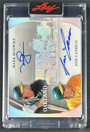 2025 Leaf Spectacular McGwire/Canseco Oakland Keys to the City 10/12 Auto
