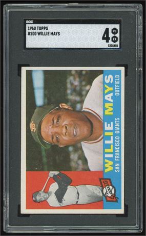 1960 Topps #200 Willie Mays SGC 4 VGEX (Small crack in back of slab)