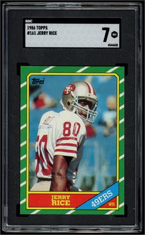 1986 Topps #161 Jerry Rice RC SGC 7 NM