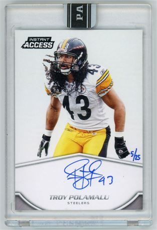 2020 Panini Instant Access 5/25 Troy Polamalu On Card Autograph Factory Sealed