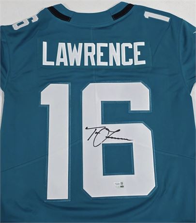 Trevor Lawrence XL Autographed Pro Style Teal Football Jersey Fanatics