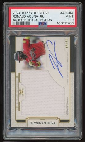 2024 Topps Definitive Ronald Acuna Jr Auto Relic Collection 46/50 PSA 9 MINT