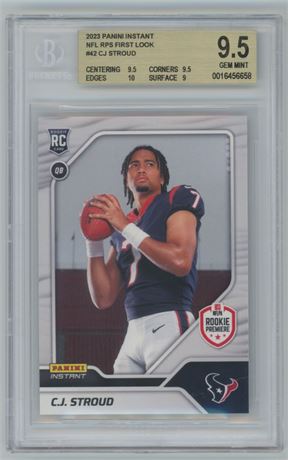2023 Panini Instant NFL RPS First Look CJ Stroud RC BGS 9.5 GEM MINT
