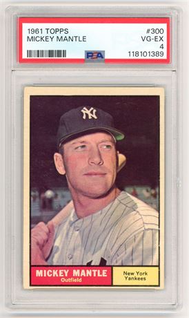 1961 Topps #300 Mickey Mantle PSA 4 VGEX