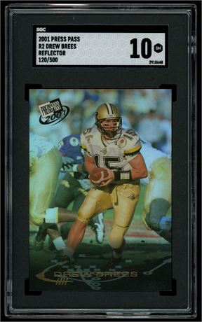 2001 Press Pass R2 Drew Brees RC Refractor 120/500 SGC 10 GEM MINT