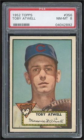 1952 Topps #356 High # Toby Atwell PSA 8 NMMT Only 2 Higher