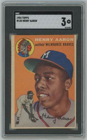 1954 Topps #128 Hank Aaron RC SGC 3 VG