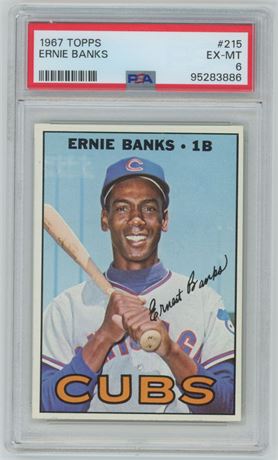 1967 Topps #215 Ernie Banks PSA 6 EXMT