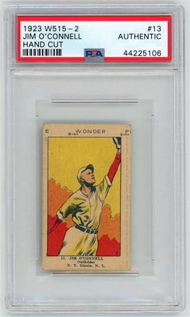 1923 W515-2 #13 Jim O'Connell Hand Cut PSA Authentic