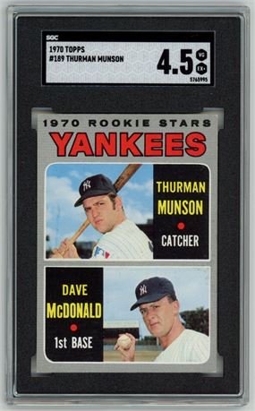 1970 Topps #189 Thurman Munson RC SGC 4.5 VGEX+