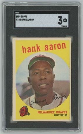 1959 Topps #380 Hank Aaron SGC 3 VG