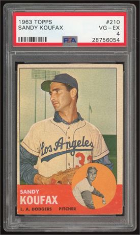 1963 Topps #210 Sandy Koufax PSA 4 VGEX